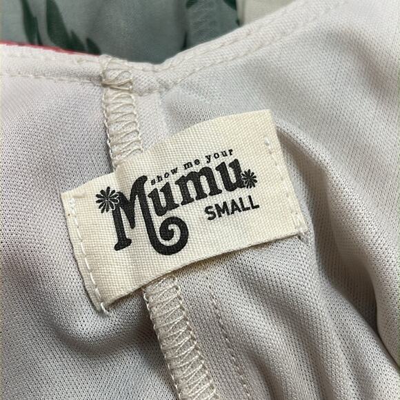 SHOW ME YOUR MUMU Ivory sheer Rose Floral Plunge Neckline & Back MAXIDRESS SZ M - Picture 12 of 16